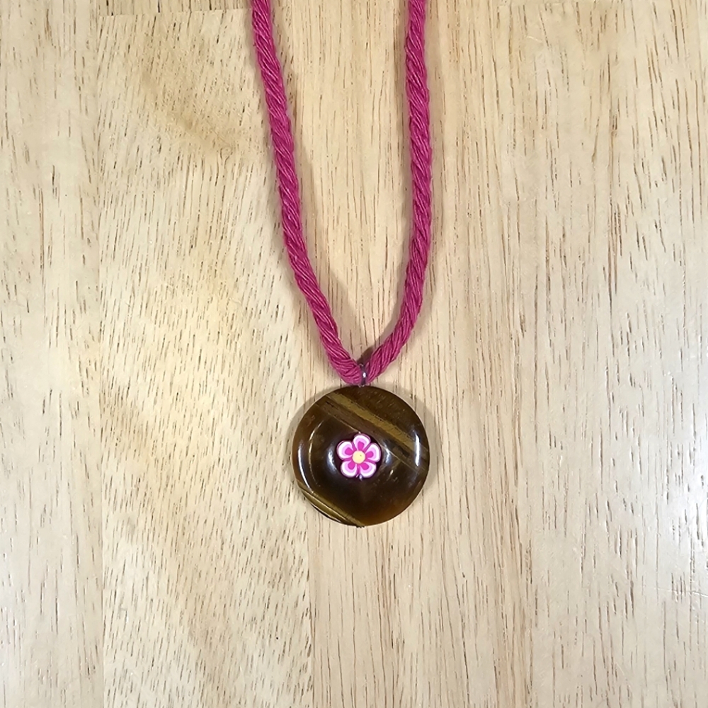 Tigers Eye Flower Necklace - Picture 3 of 6